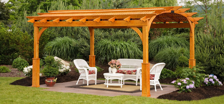 Cedar Wood Pergola Installation in Porter Ranch, CA