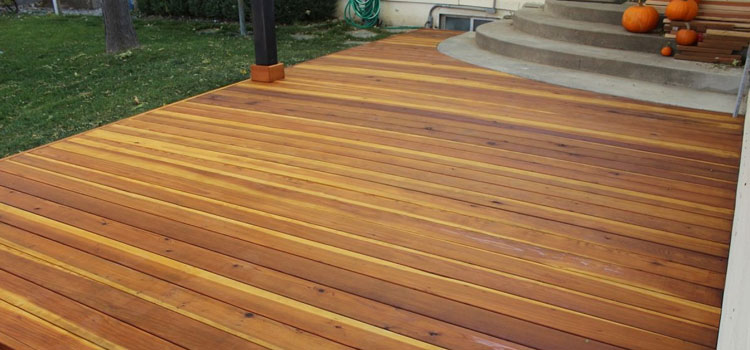 Smooth Redwood Decking in Porter Ranch, CA